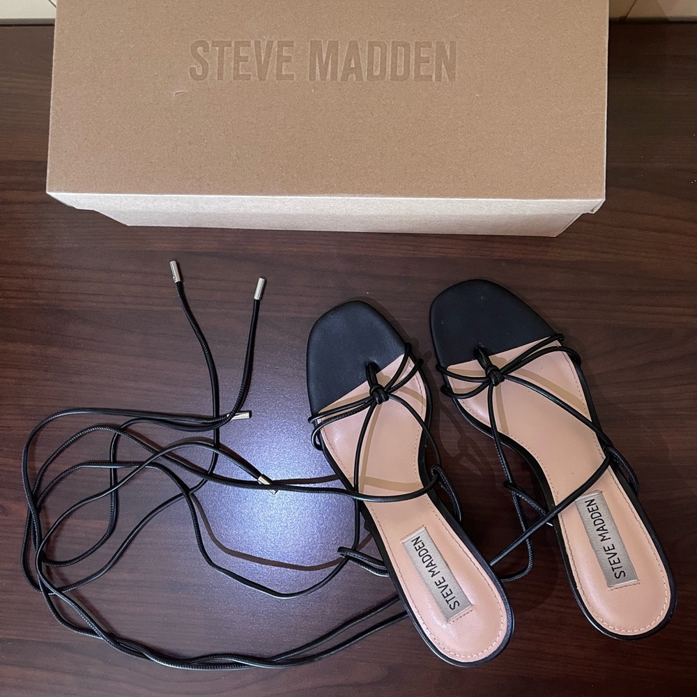 Steve Madden Black Lace Up Heels